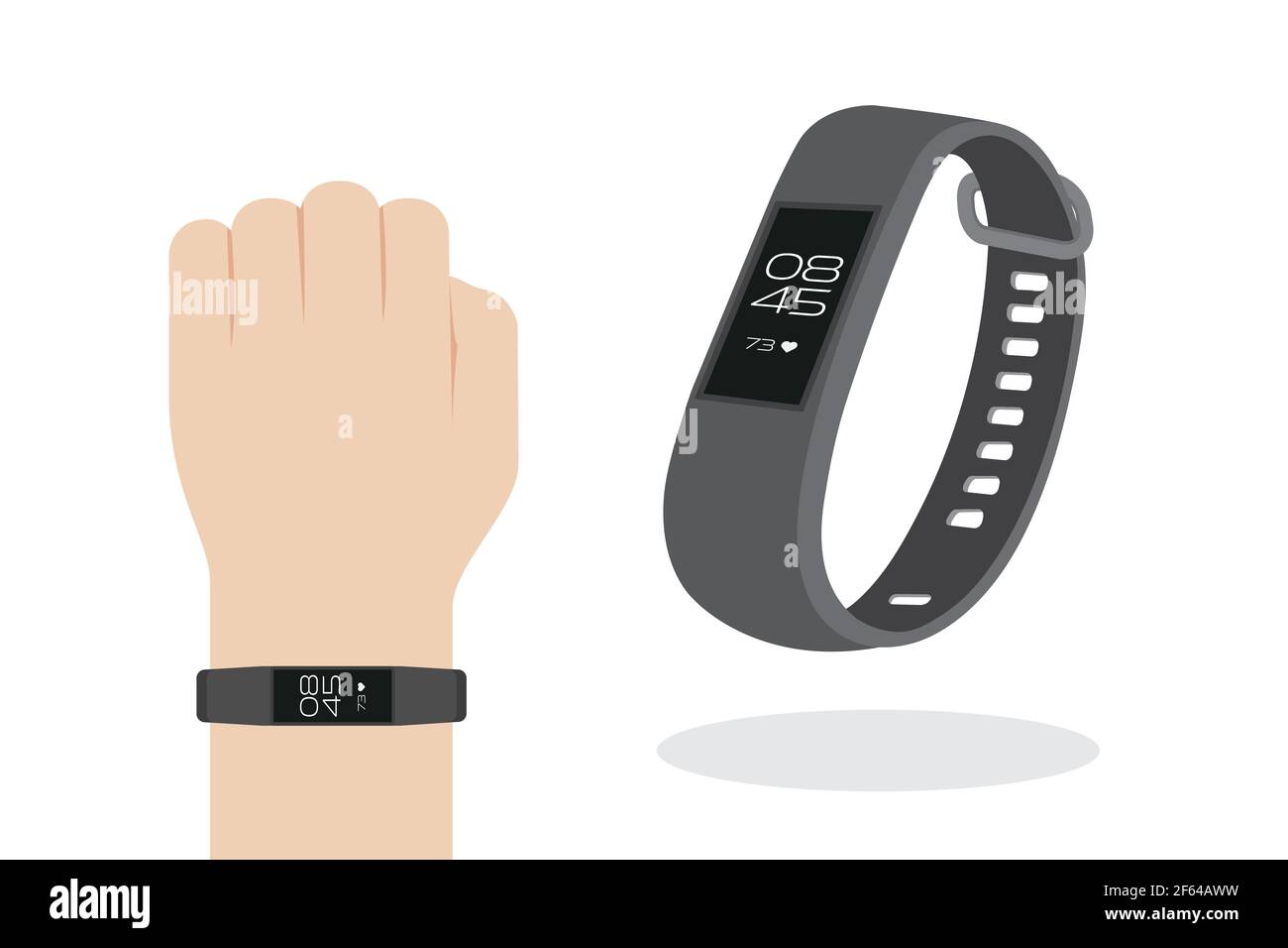 wearable technology human hand fitness activity tracker vector