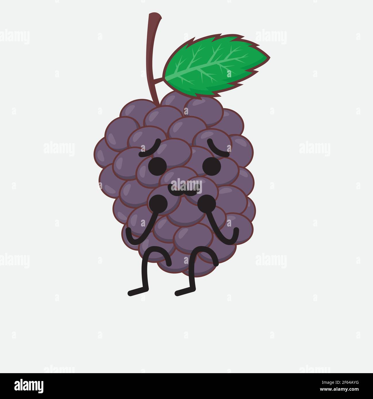 Vector Illustration of Mulberry Fruit Character with cute face, simple ...