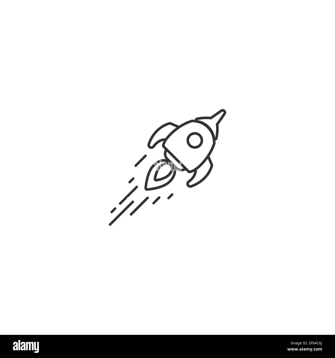 Green Rocket ship with pink fire and graduated pink growth diagram. Isolated on white. Flat icon. Vector illustration with flying rocket. Project star Stock Vector