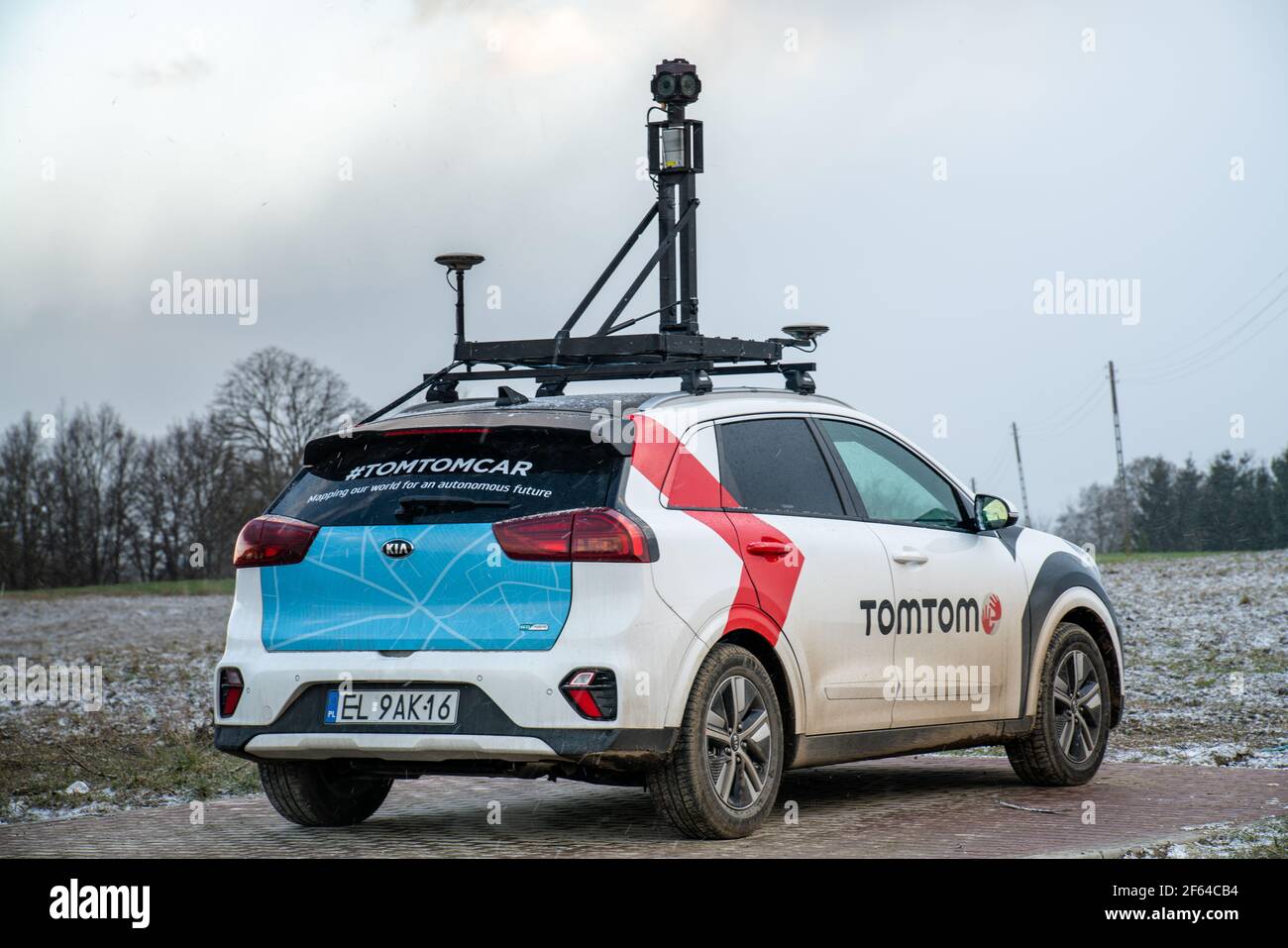 Kia Niro w zabudowie specjalistycznej dla firmy TomTom Stock Photo - Alamy