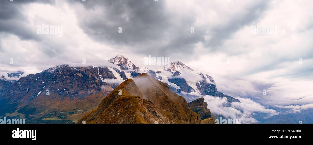 Monch eiger jungfrau peak switzerland hi-res stock photography and ...