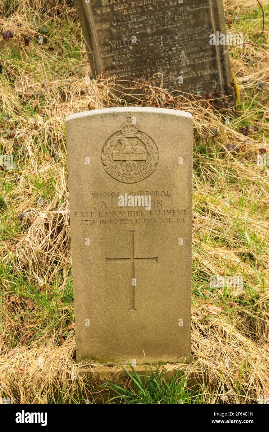 Commonwealth War Grave at New Row Wesleyan Methodist Chapel, Blackburn