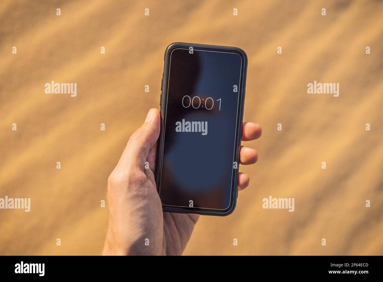 A timer with a countdown to climate change. Desert timer. Global