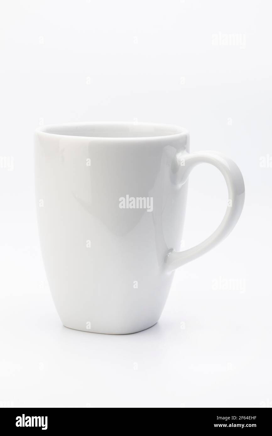 A single white coffee mug Stock Photo