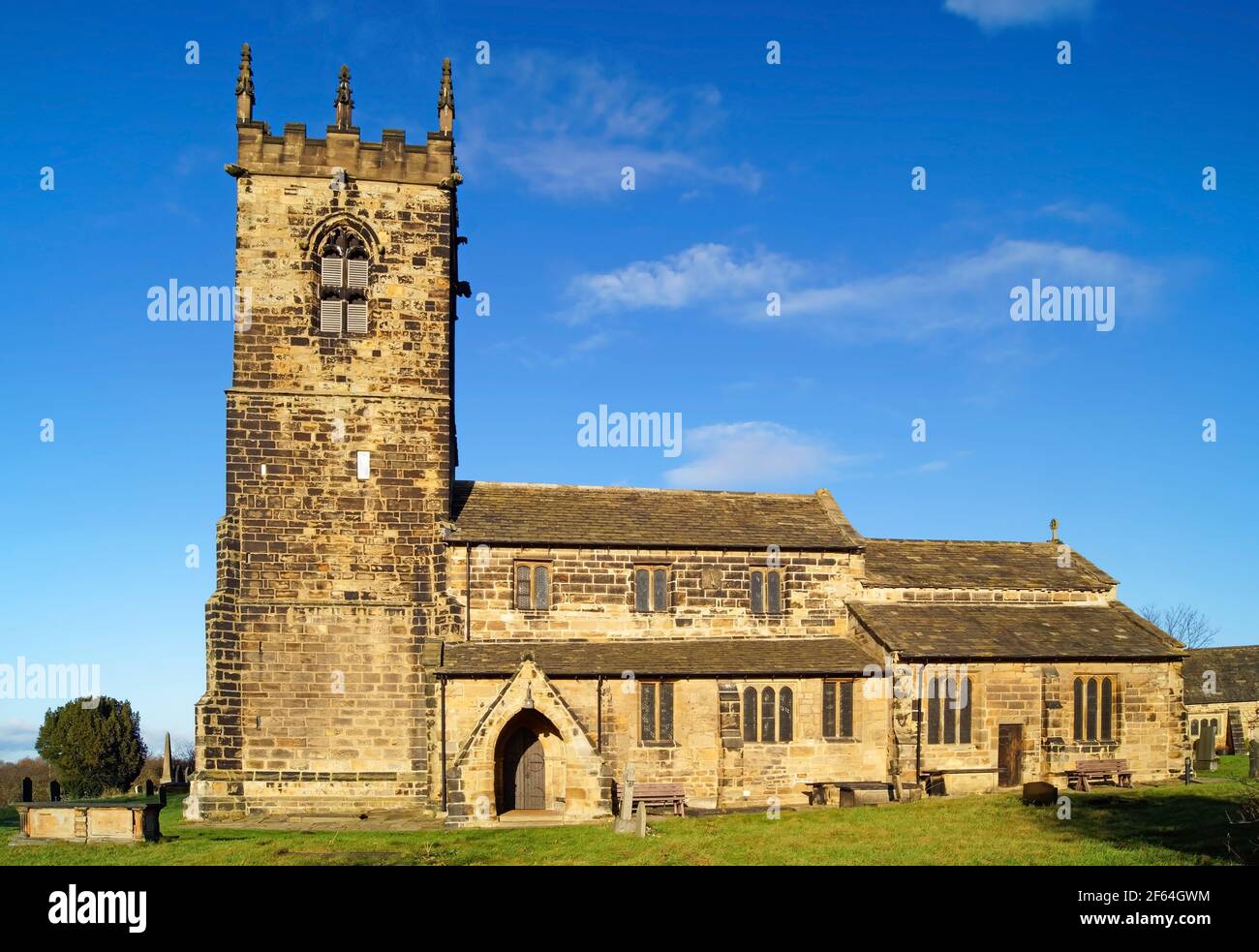 UK, West Yorkshire, Wakefield, Felkirk, St Peter's Church Stock Photo