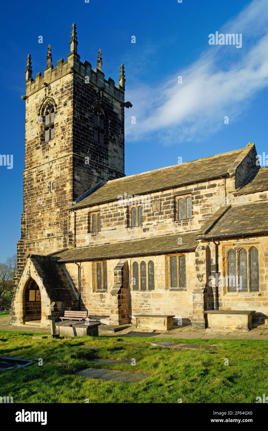 UK, West Yorkshire, Wakefield, Felkirk, St Peter's Church Stock Photo
