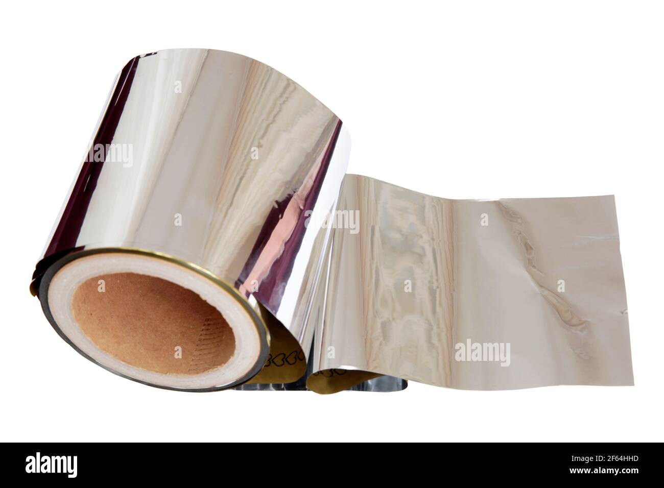 Roll of aluminium foil on white background Stock Photo Alamy