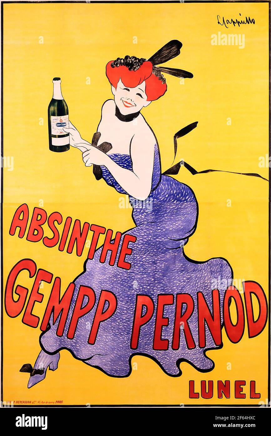 Absinthe Gempp Pernod (Poster, 1903) by Leonetto Cappiello. Stock Photo