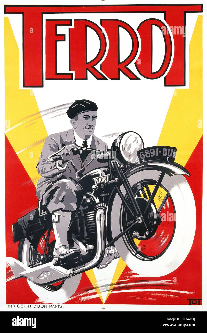 Cycles Terrot Dijon (Poster 1933) by Victor Dumay (TDT Stock Photo - Alamy