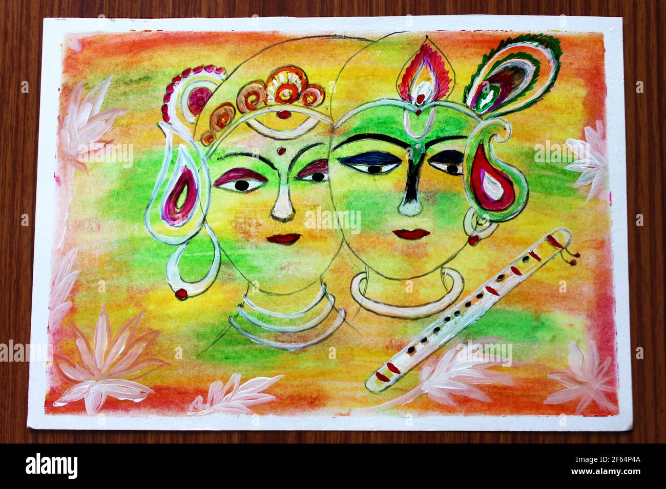 Indian God Radha krishna Holi festival abstract painting Art ...