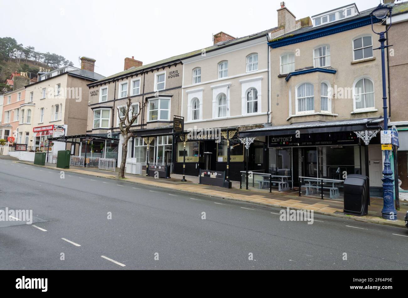 Llandudno, UK: Mar 18, 2021: A general street scene view of Mostyn Llandudno, UK: Mar 18, 2021: A general street scene view of Mostyn