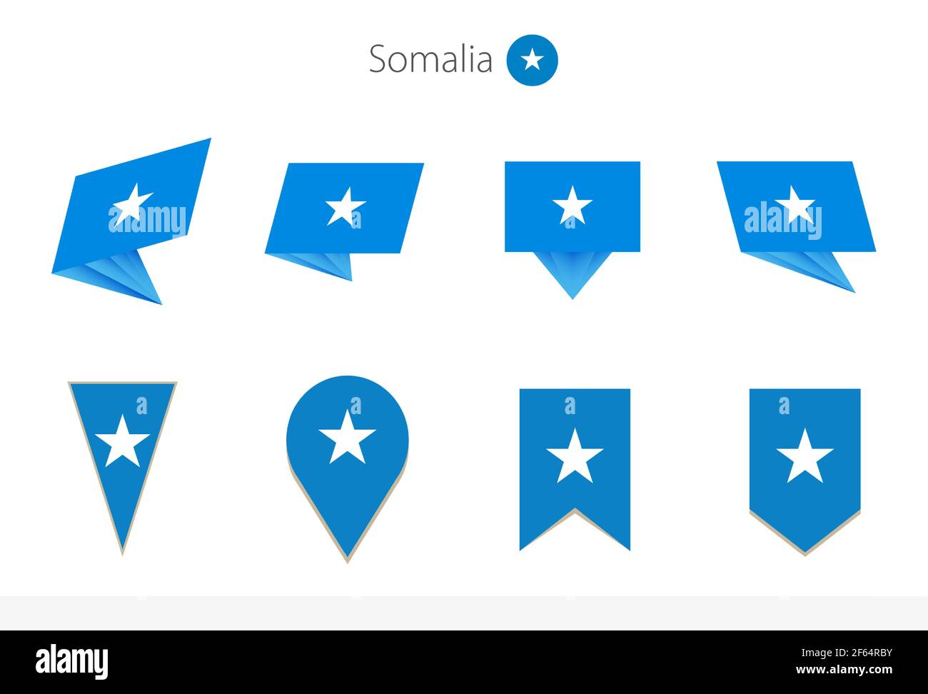 Somalia national flag collection, eight versions of Somalia vector