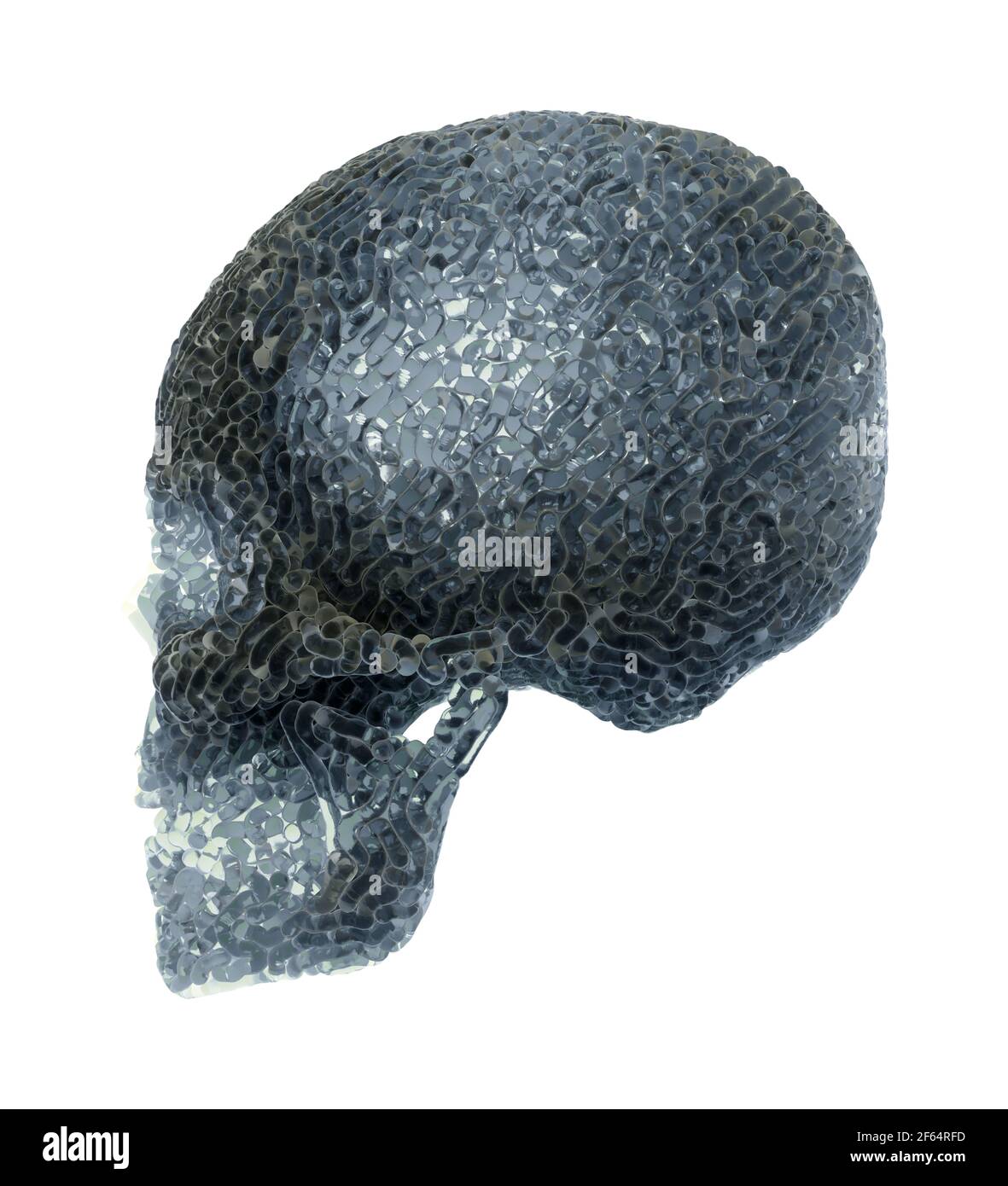 Side View Of An Abstract Translucent Carved Skull Stock Photo