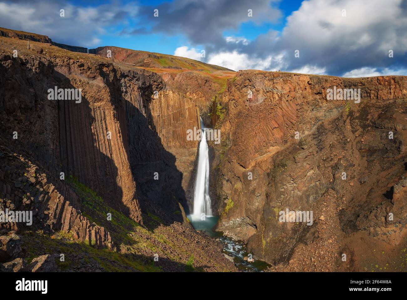 Litlanesfoss waterfall also called Studlabergsfoss in Iceland Stock Photo