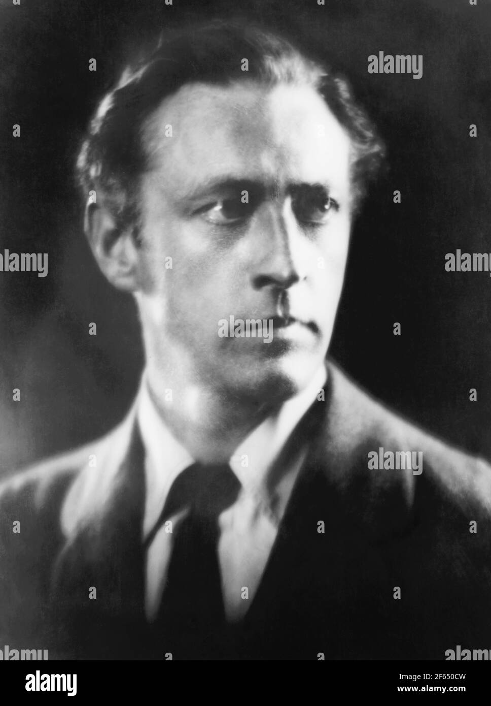 Vintage portrait photo of American actor John Barrymore (1882 – 1942). Photo by Arnold Genthe circa 1922. Stock Photo