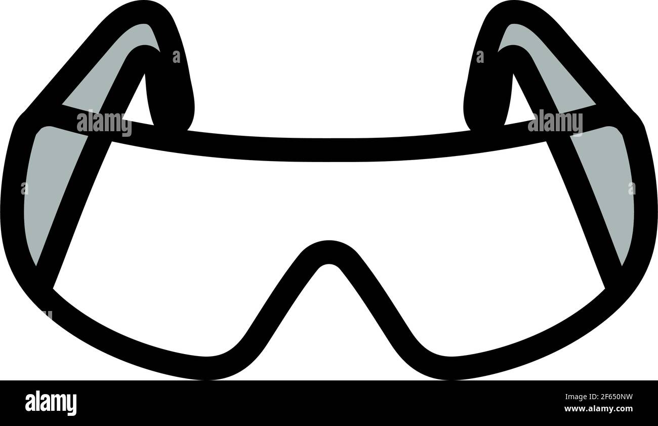 Icon Of Chemistry Protective Eyewear. Editable Bold Outline With Color ...