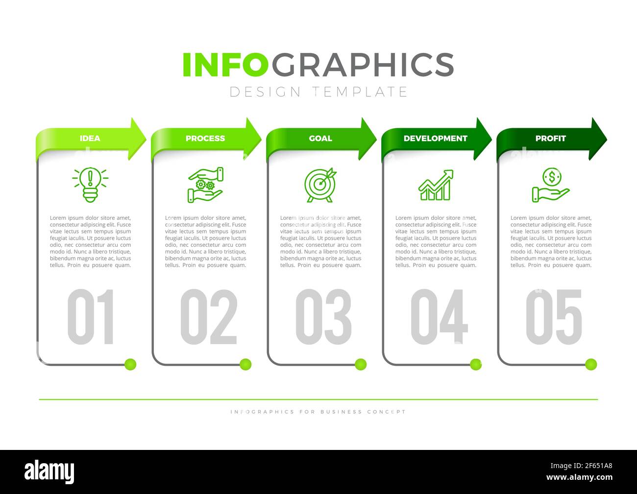 Infographic design with 5 options or steps. Infographics for business concept. Stock Vector