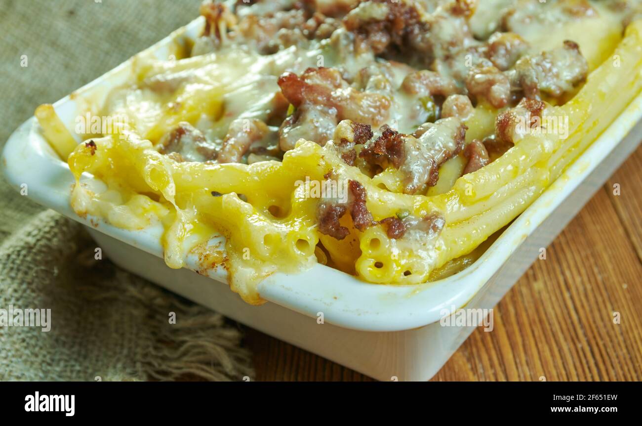 Greek Ziti Bake casserole pastitsio combines béchamel Stock Photo Alamy