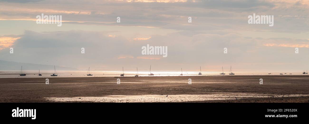 Thurstaston beach during low tide Stock Photo