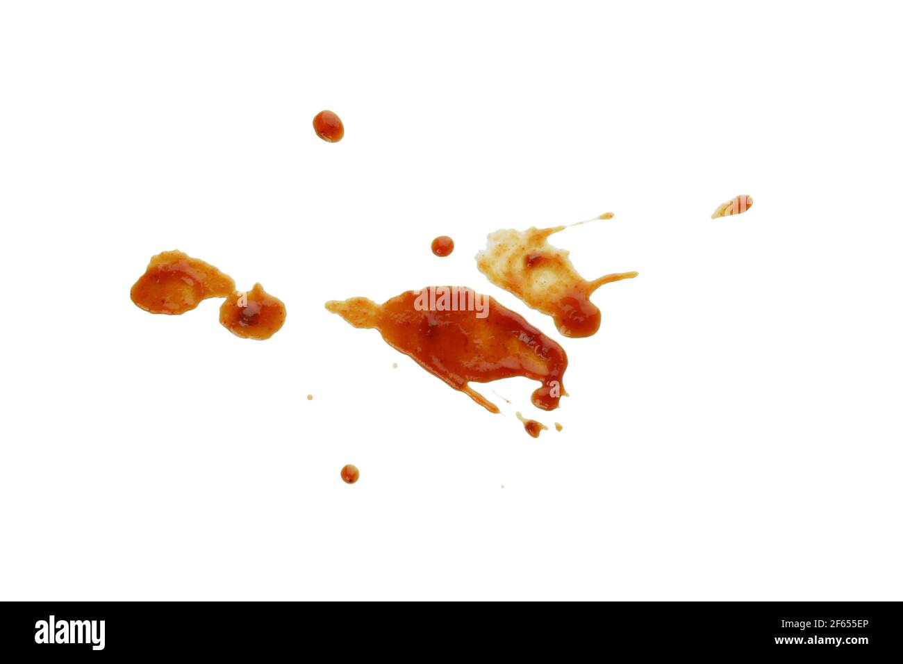 Barbecue sauce splashes isolated on white background Stock Photo