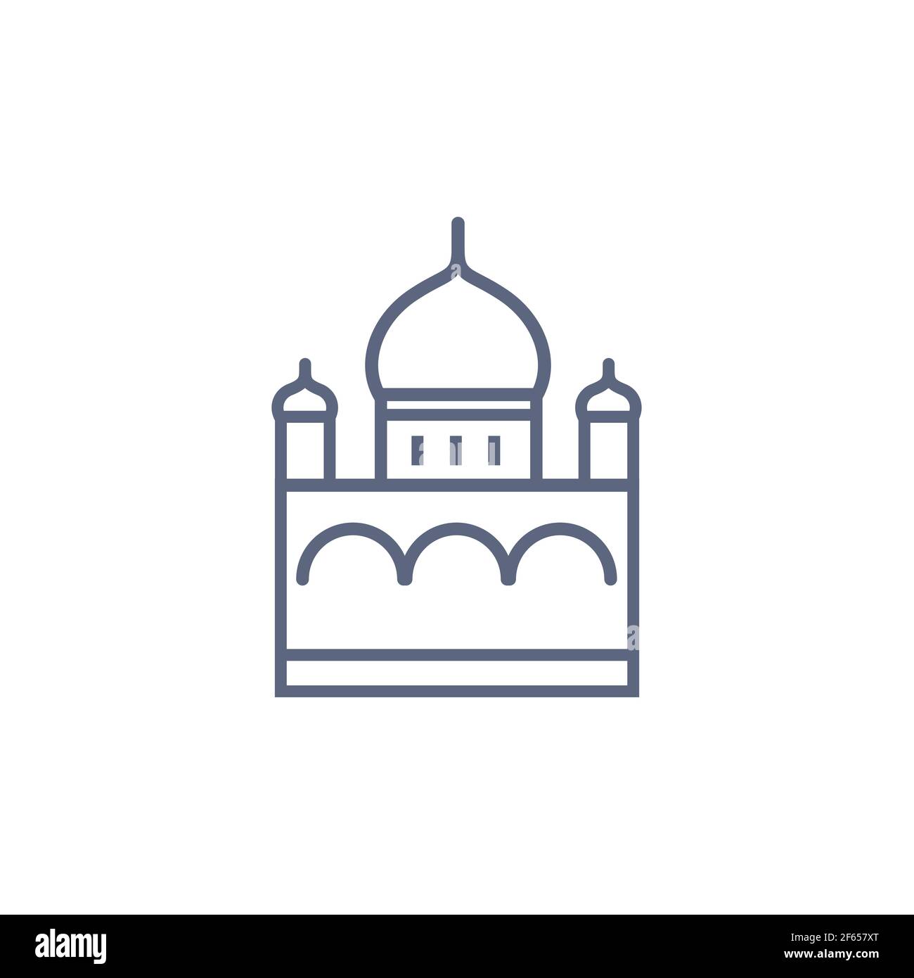 Church line icon - orthodox chapel simple linear pictogram on white background. Vector illustration Stock Vector