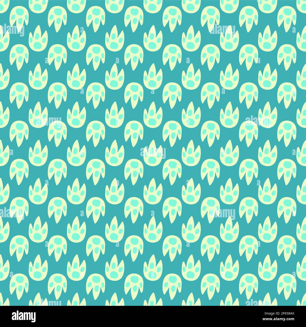 Set of seamless patterns with dinosaur footprints, abstract textures Stock Vector