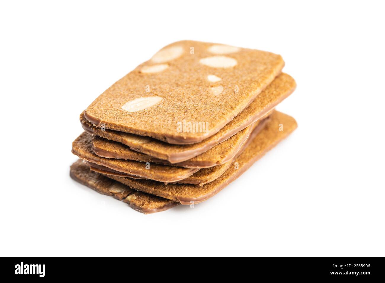 Sweet almond cookies isolated on white background. Stock Photo