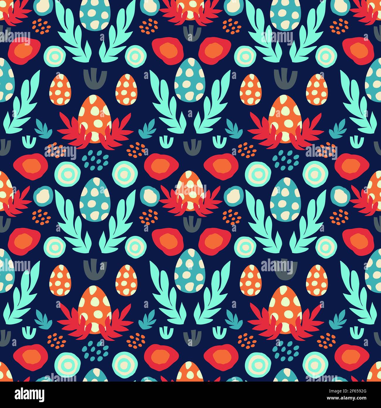 Set of seamless patterns with dinosaur eggs, footprints Stock Vector