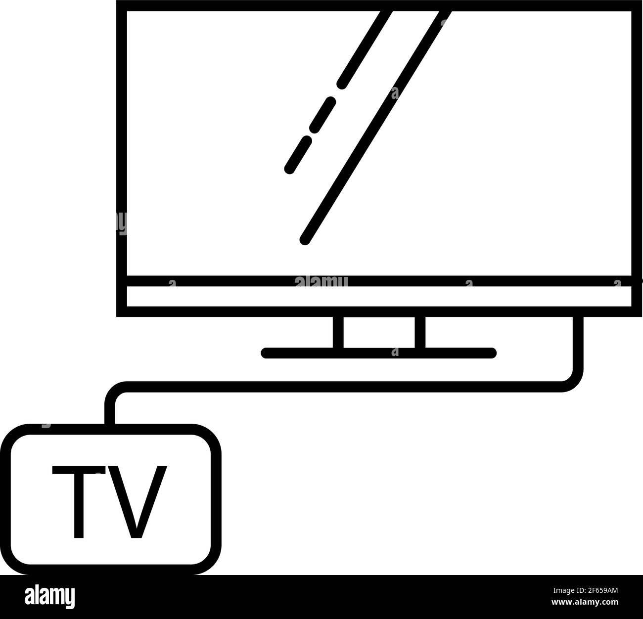 Digital TV icon in thin outline. Vector illustration Stock Vector Image