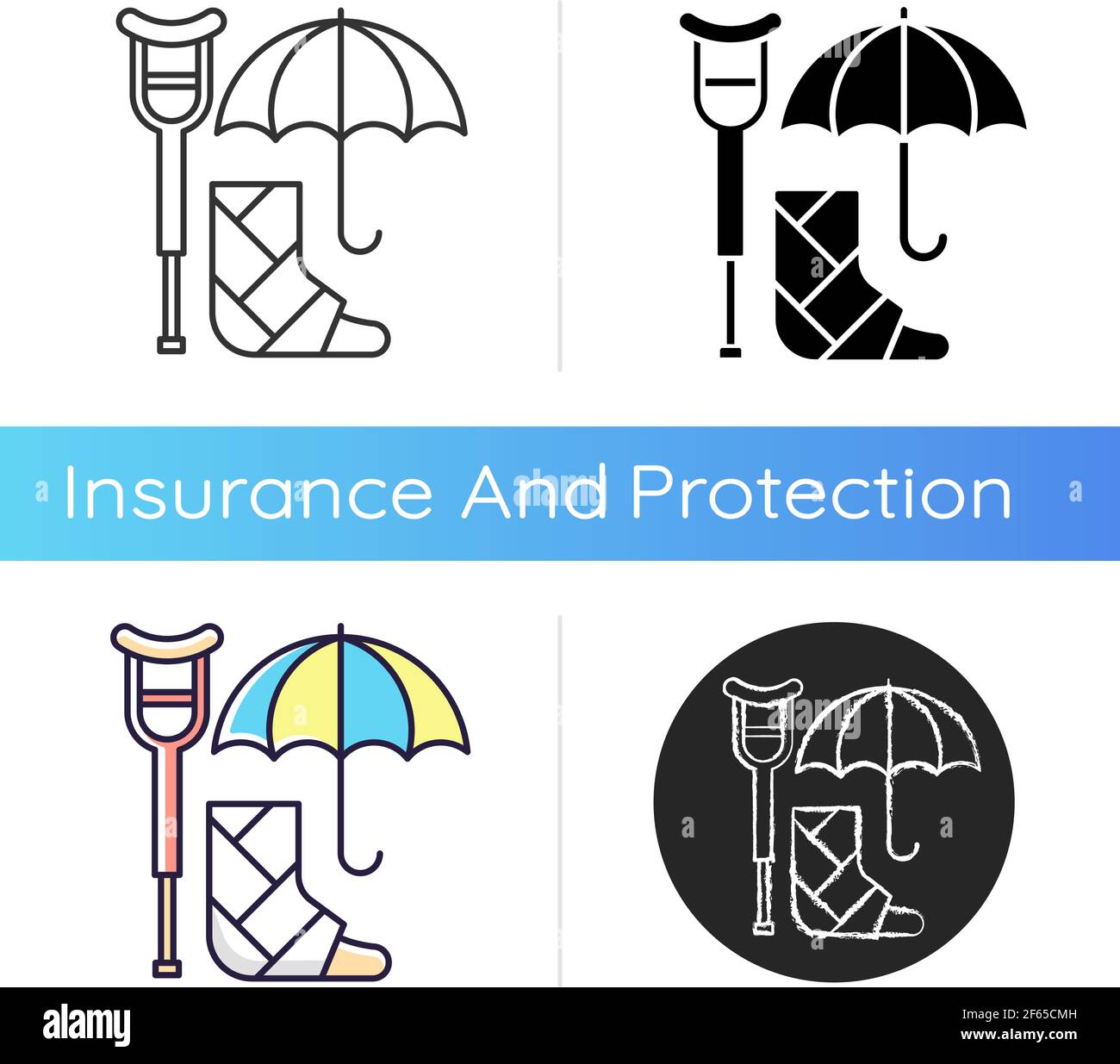 Disability insurance icon Stock Vector