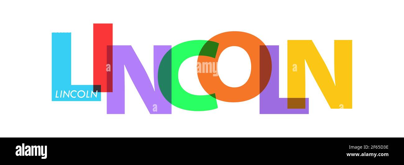 LINCOLN. The name of the city on a white background. Vector design