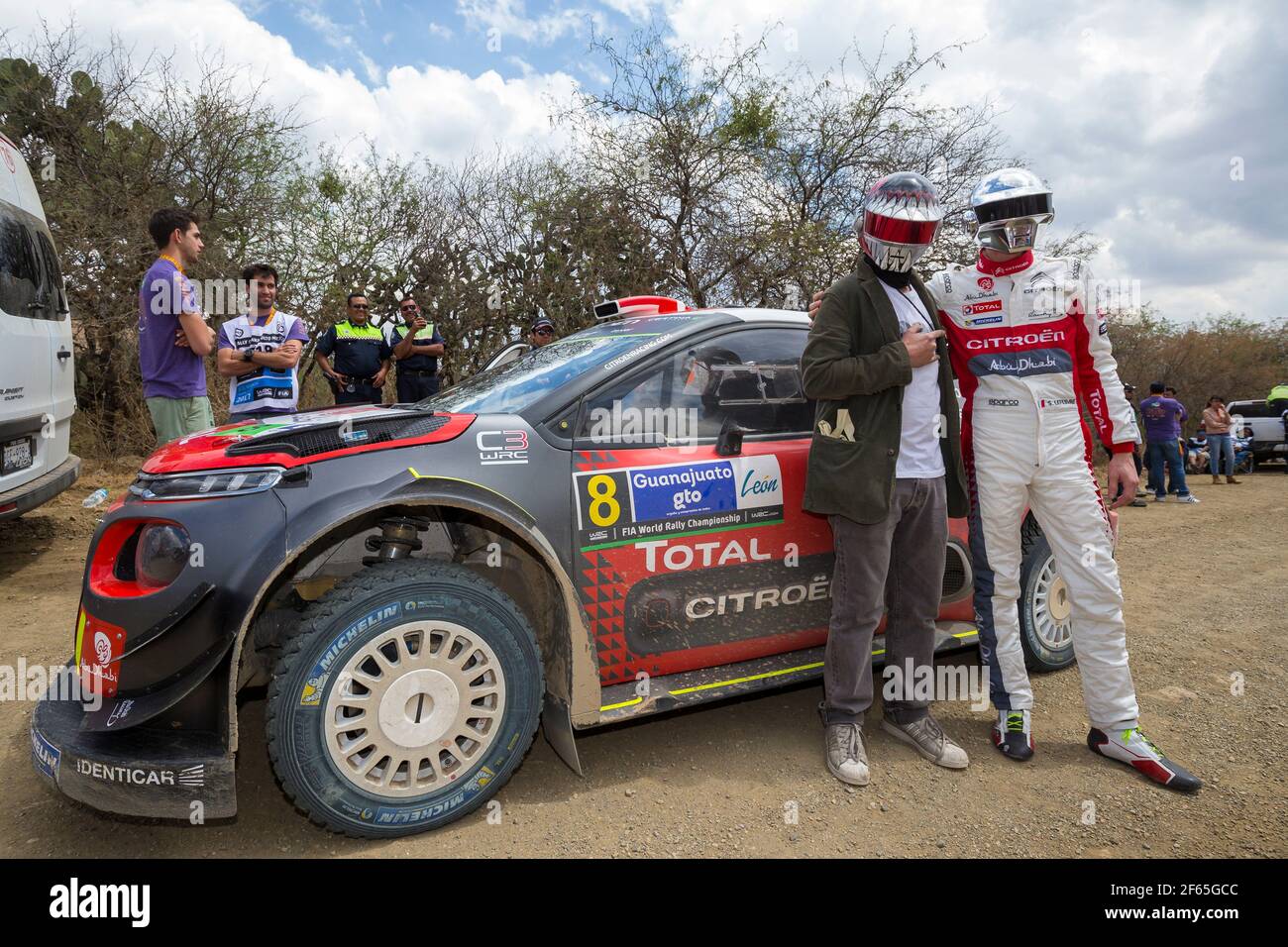 Lefebvre Stephane, and the other Daft Punk Citroen Total WRT, Citroen DS3  WRC, ambiance portrait during the 2017 WRC World Rally Car Championship,  Guanajuato Mexico rally from March 9 to 12 at