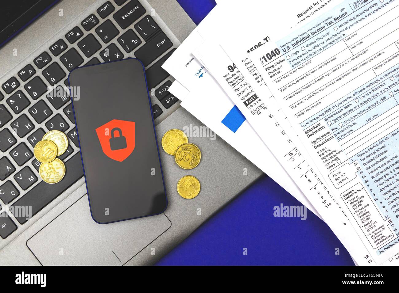 Access denied concept, peronal data protection and cybersecurity background photo Stock Photo