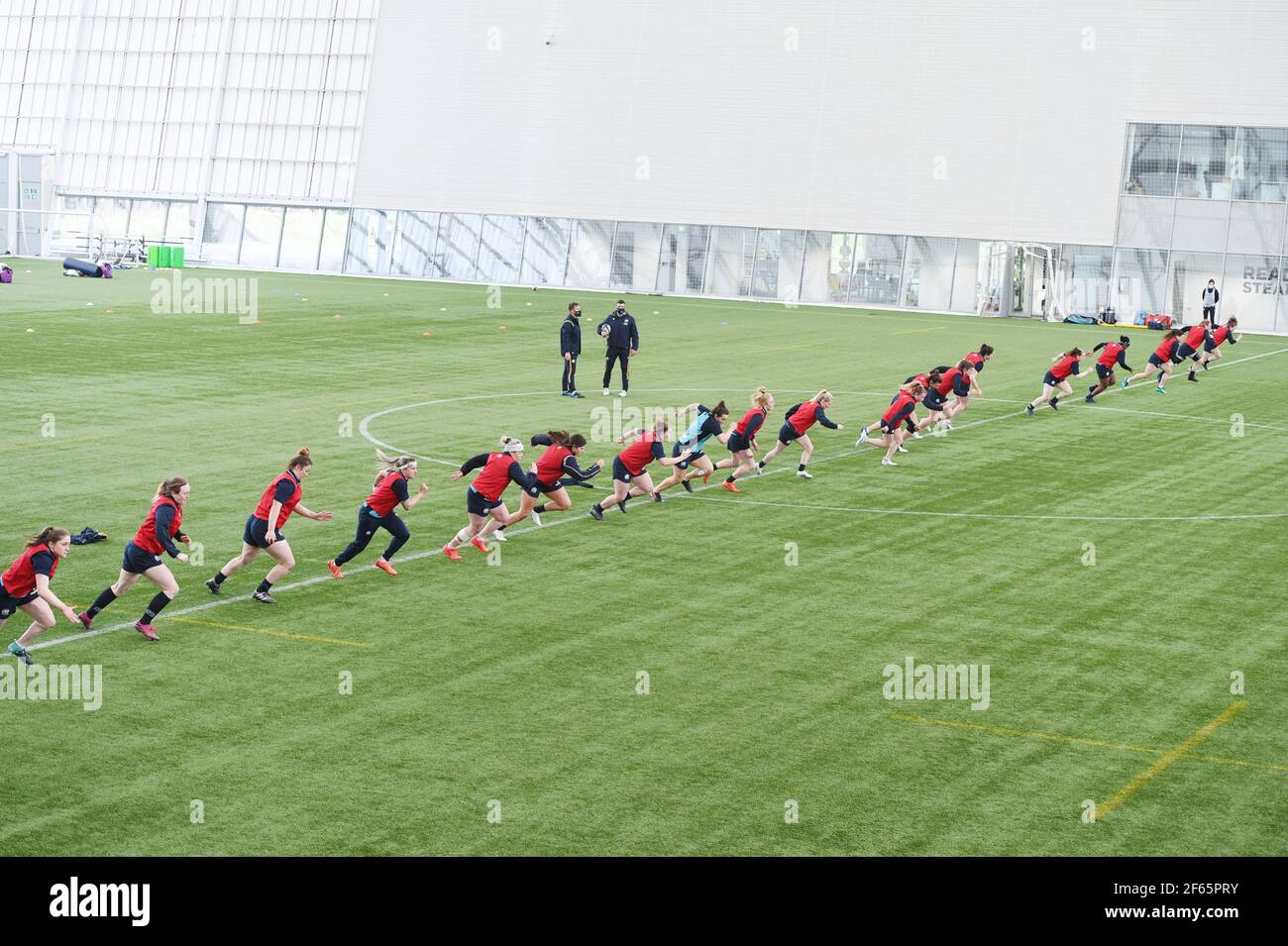 Oriam Sports CentreRiccarton, Edinburgh.Scotland UK. 29th March 21 Scotland Women's Rugby Squad training session for the upcoming Six Nation match vs England . Credit: eric mccowat/Alamy Live News Stock Photo