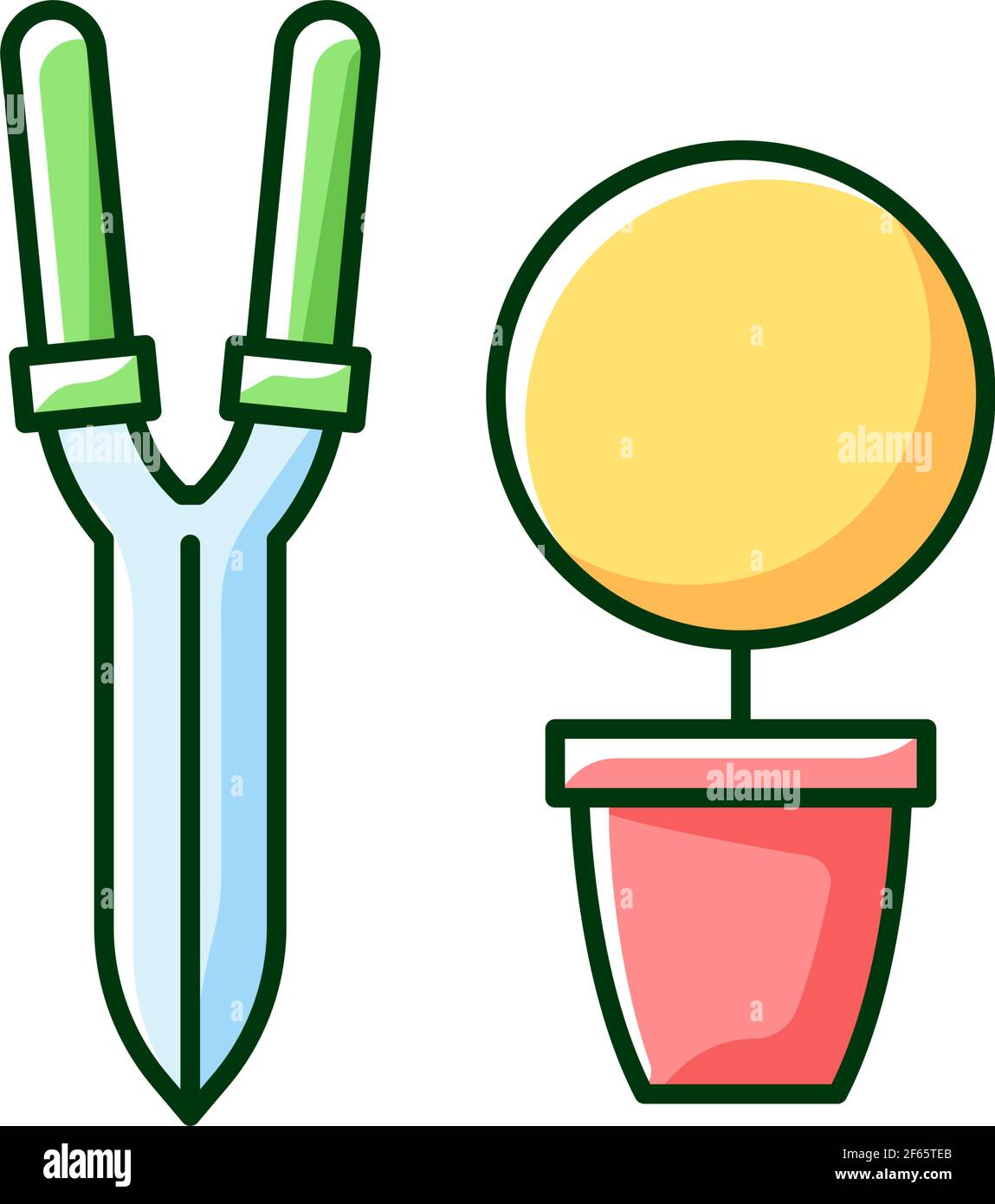 Pruning shears RGB color icon Stock Vector