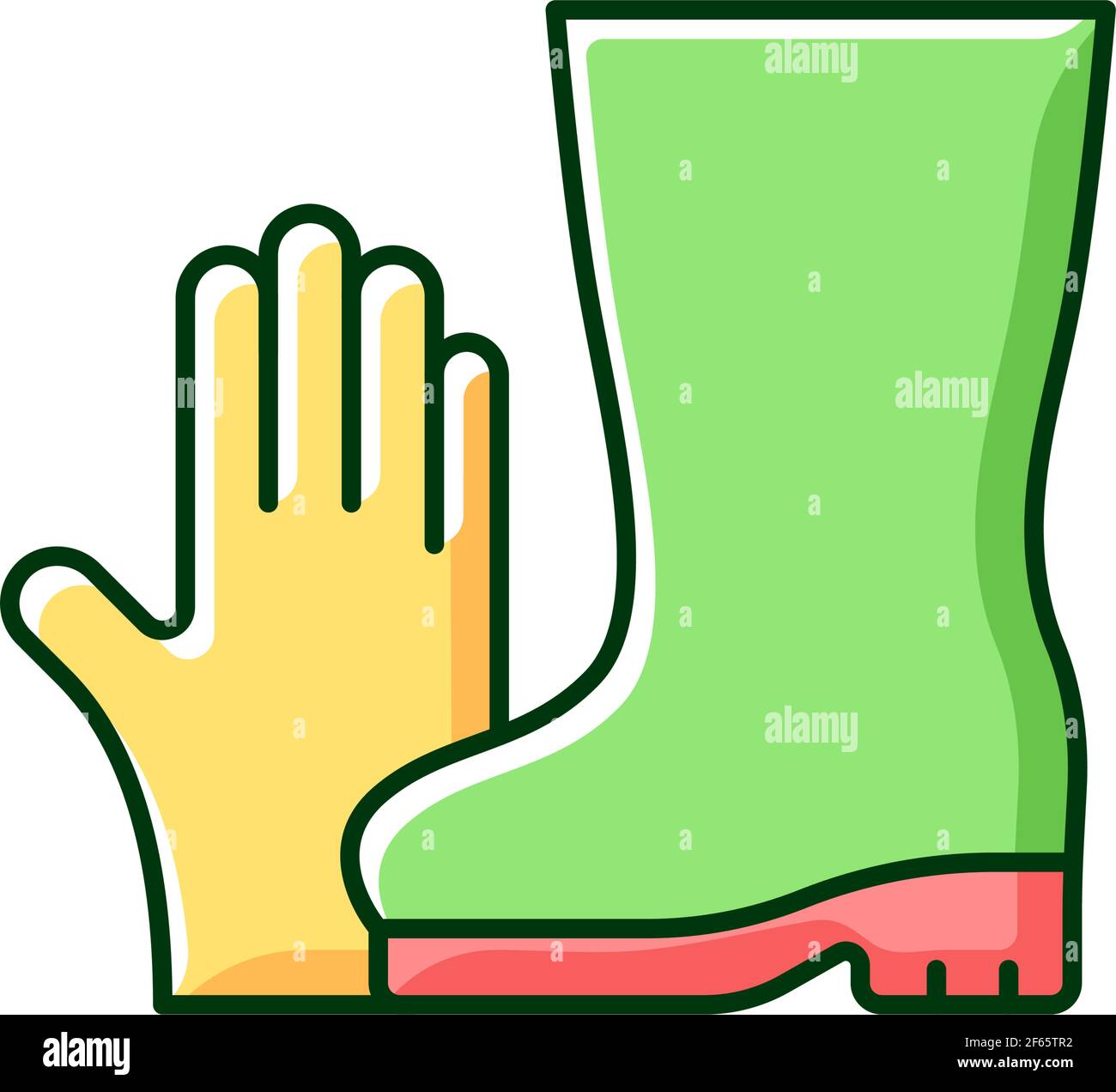 Gardening gloves and boots RGB color icon Stock Vector Image & Art - Alamy