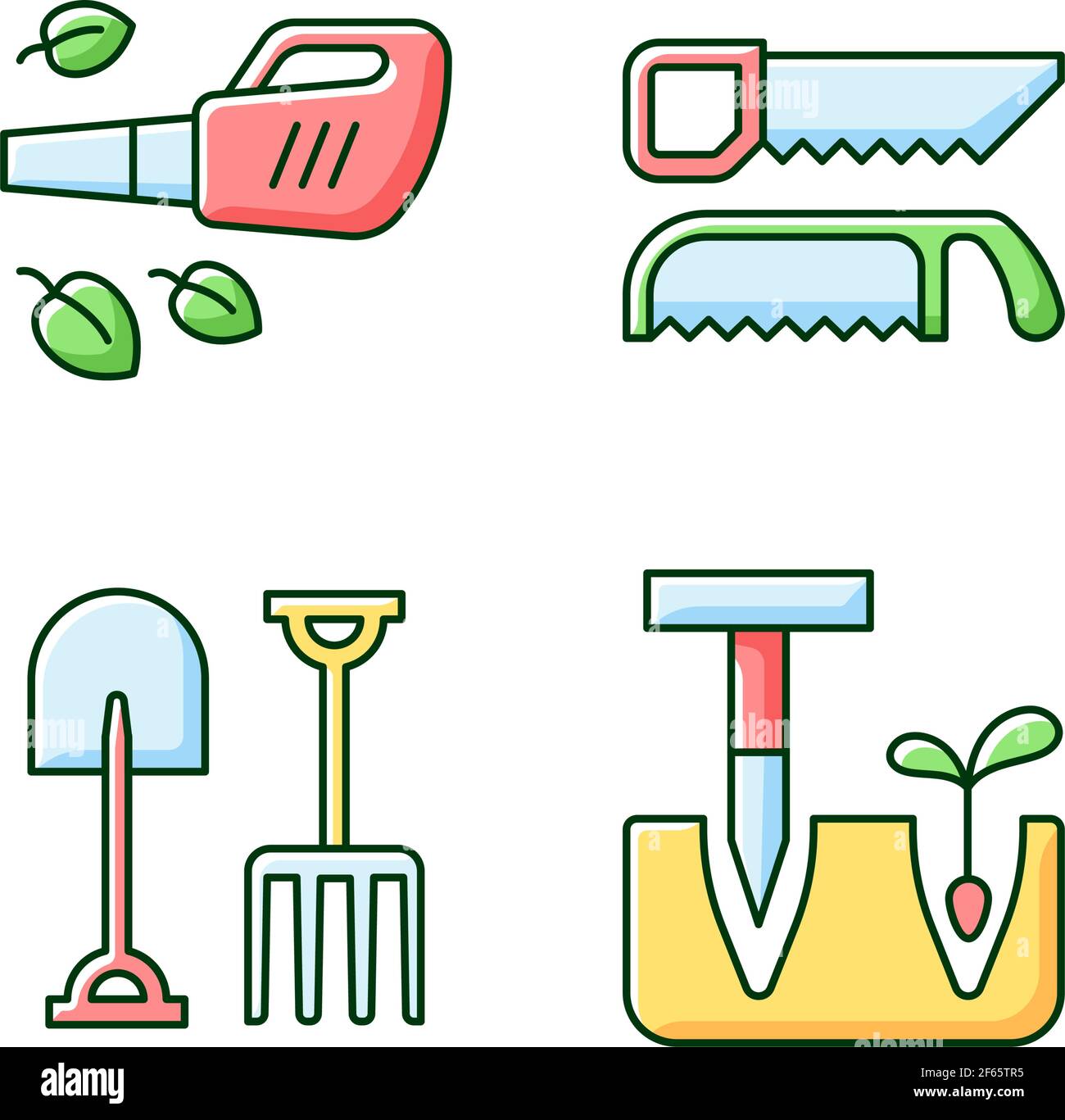 Garden instruments RGB color icons set Stock Vector Image & Art - Alamy