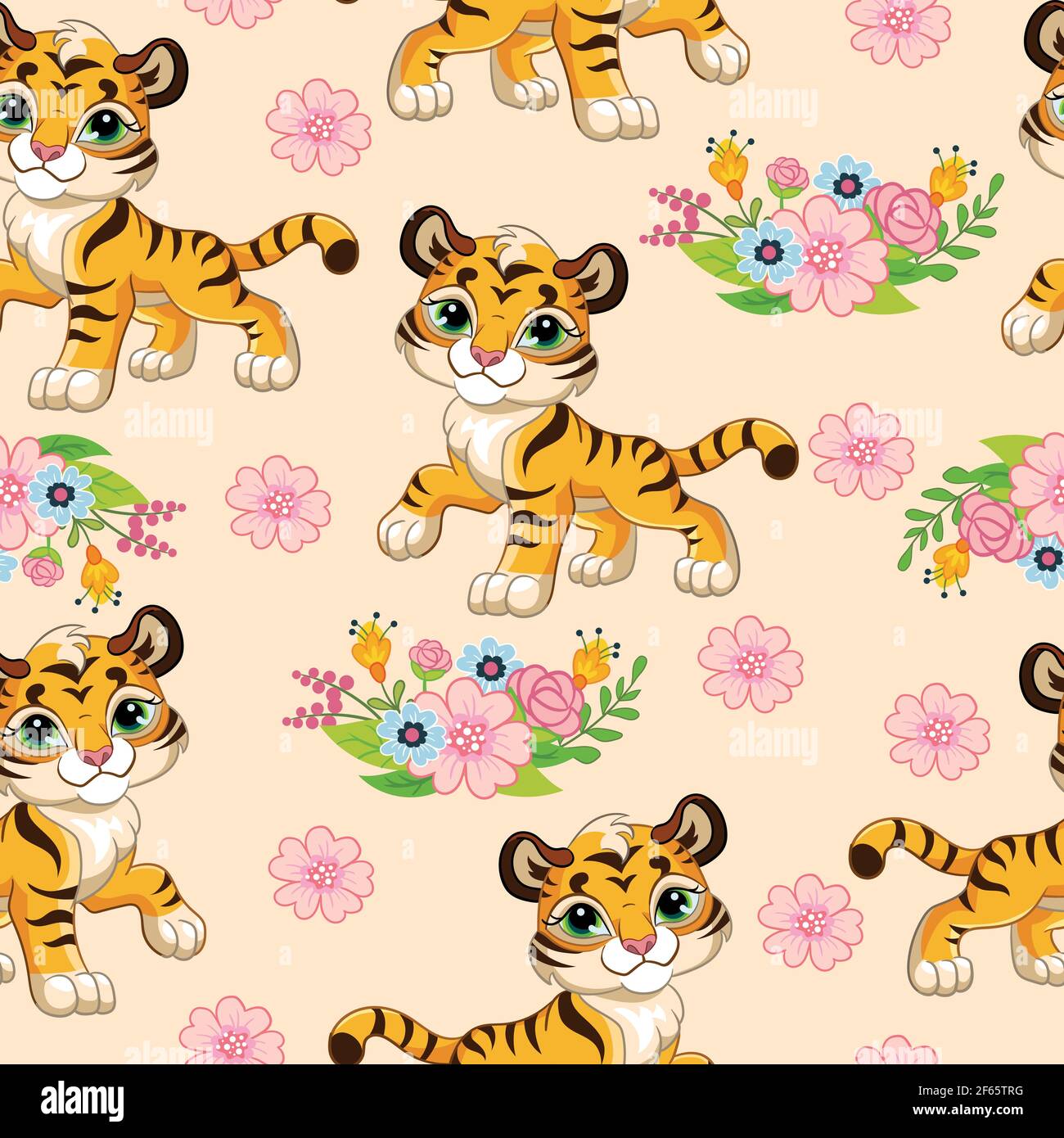 Seamless pattern with cartoon tigers and flowers on pink background. Vector illustration for party, print, baby shower, wallpaper, design, decor, line Stock Vector Image & Art - Alamy Seamless pattern with cartoon tigers and flowers on pink background. Vector illustration for party, print, baby shower, wallpaper, design, decor, line Stock Vector Image & Art - Alamy