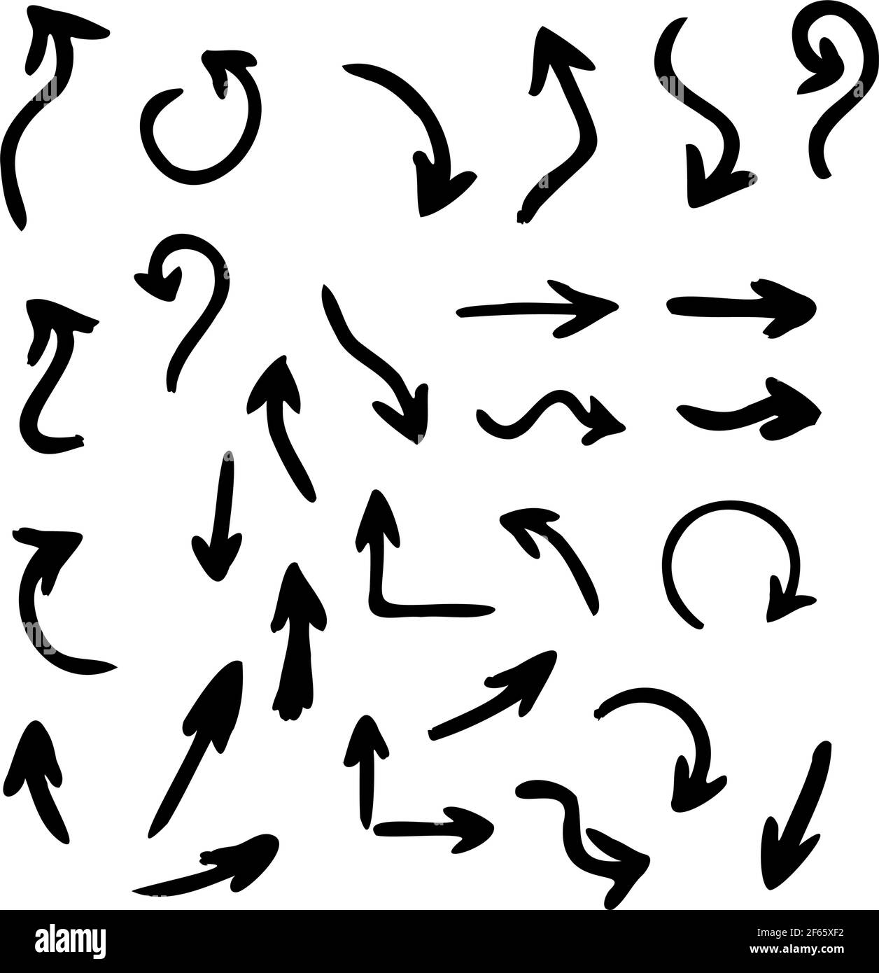 Vector hand drawn collection of arrows. Isolated on white background ...