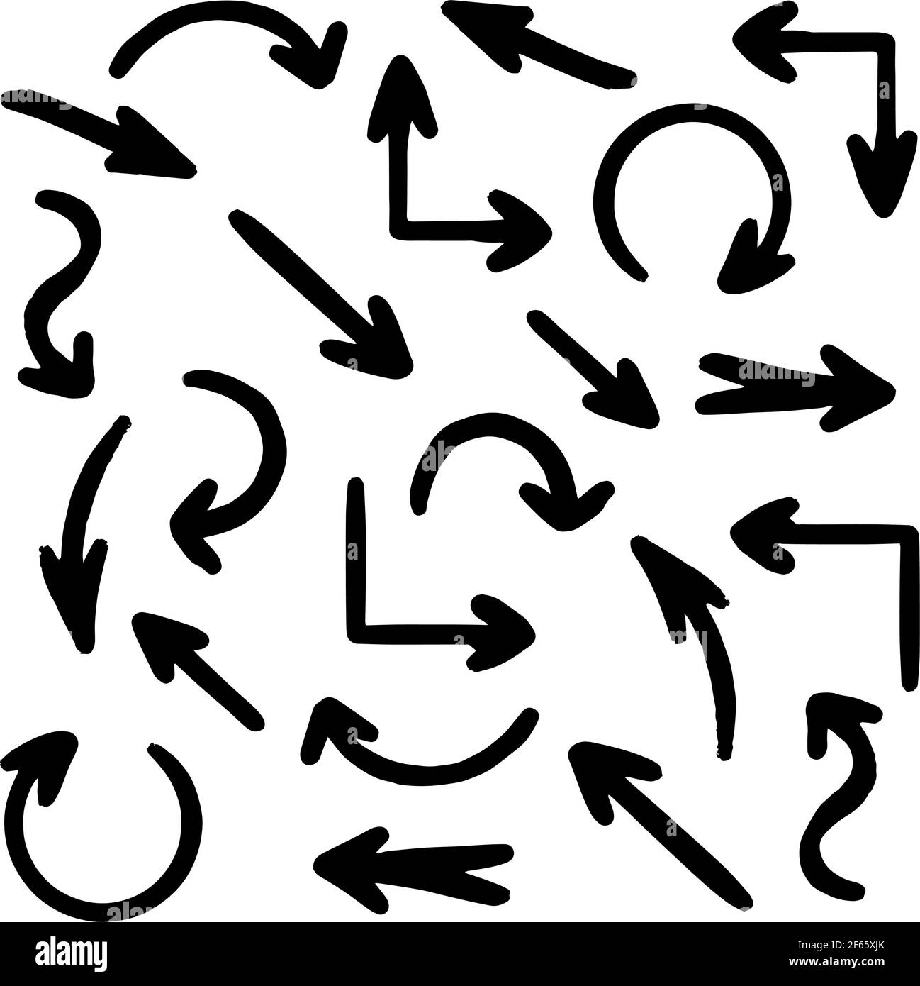 Vector hand drawn collection of arrows. Isolated on white background ...