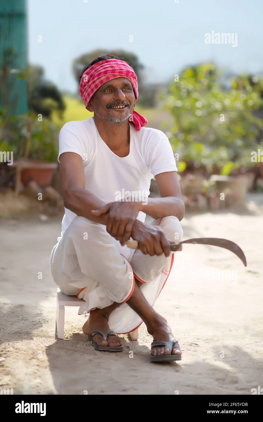 Indian farmer white turban in hi-res stock photography and images - Alamy