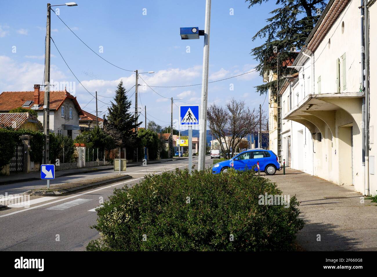 Disused gas-station, Former Nationale 7 road, RN7, Montelimar, Drome, France Stock Photo