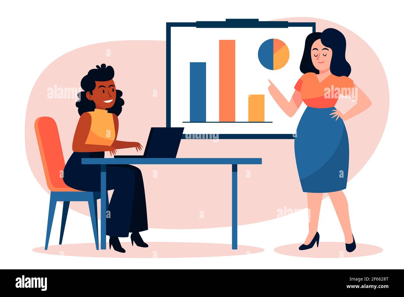 Flat design people on business training illustrated Vector illustration ...