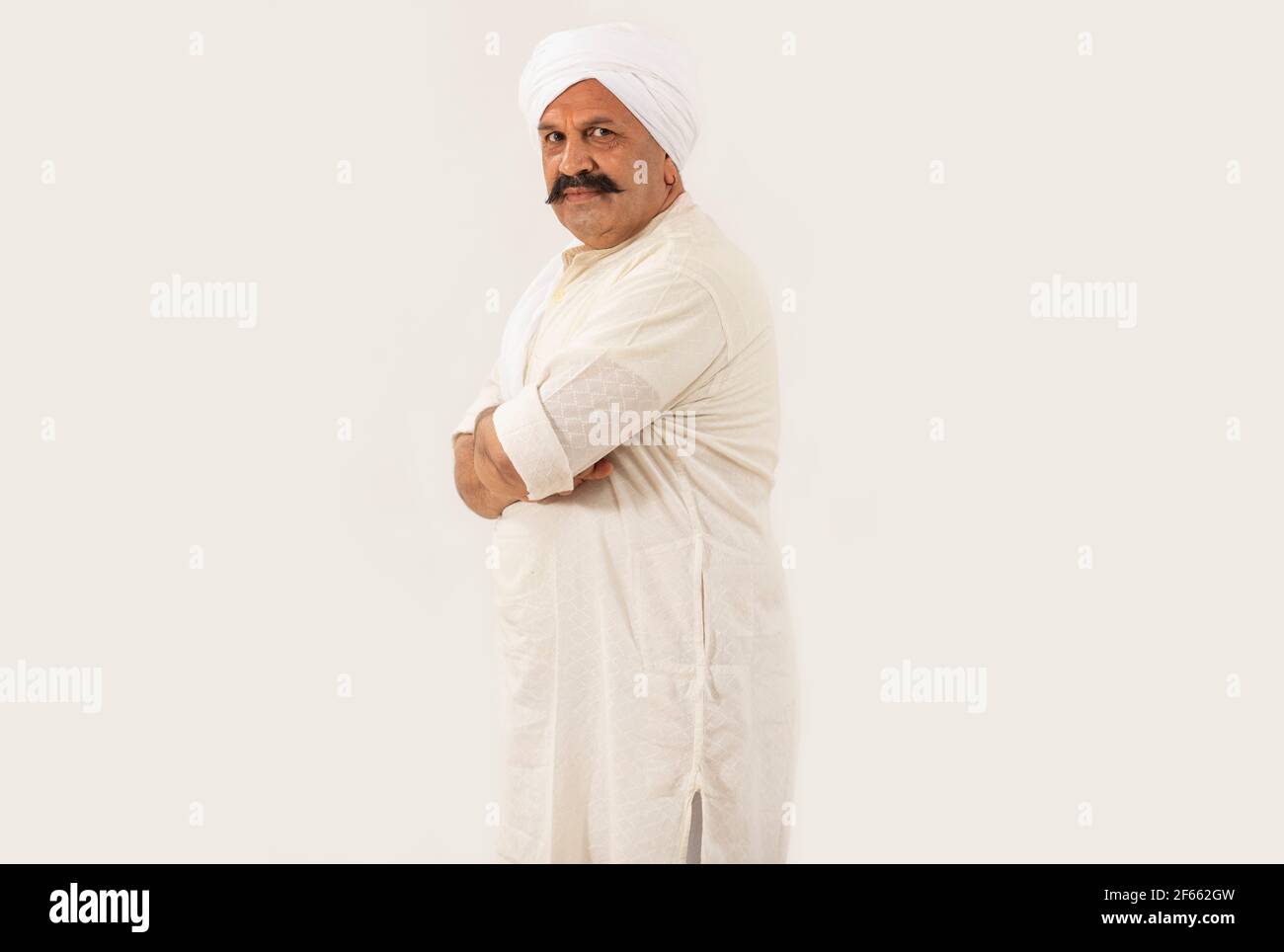 Indian farmer white turban in hi-res stock photography and images - Alamy