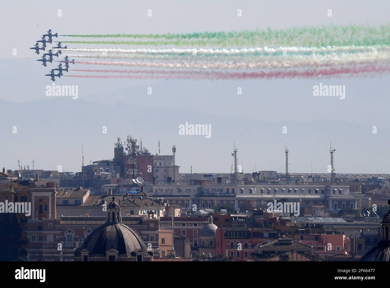 Rome, Italy. 30th Mar, 2021. The Italian aerobatic squad Frecce ...