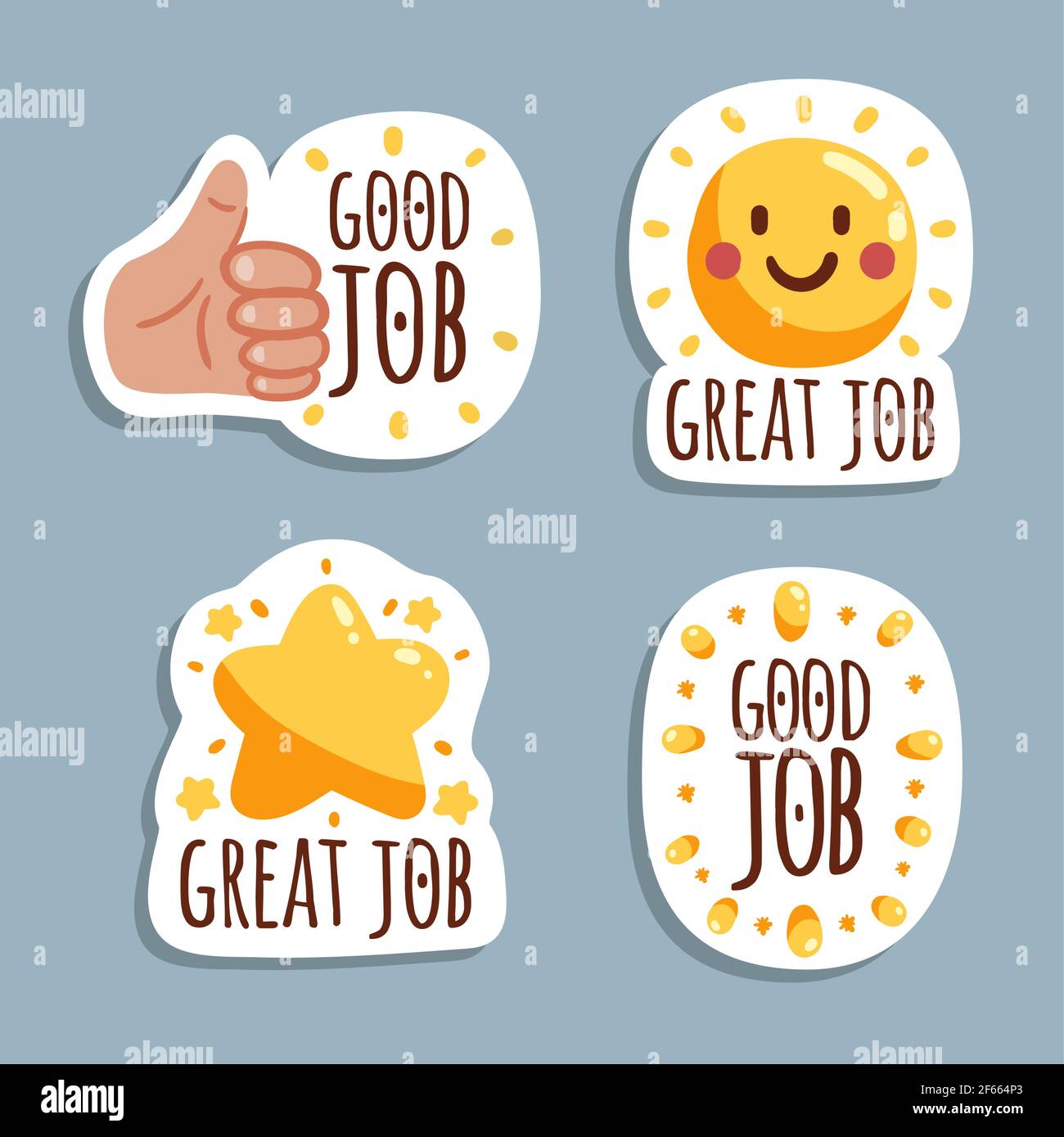 Great job stickers pack Vector illustration Stock Vector Image & Art