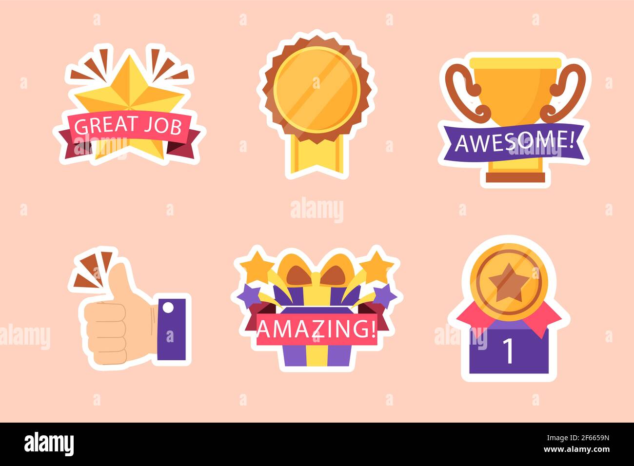 Free Vector  Good job stickers collection