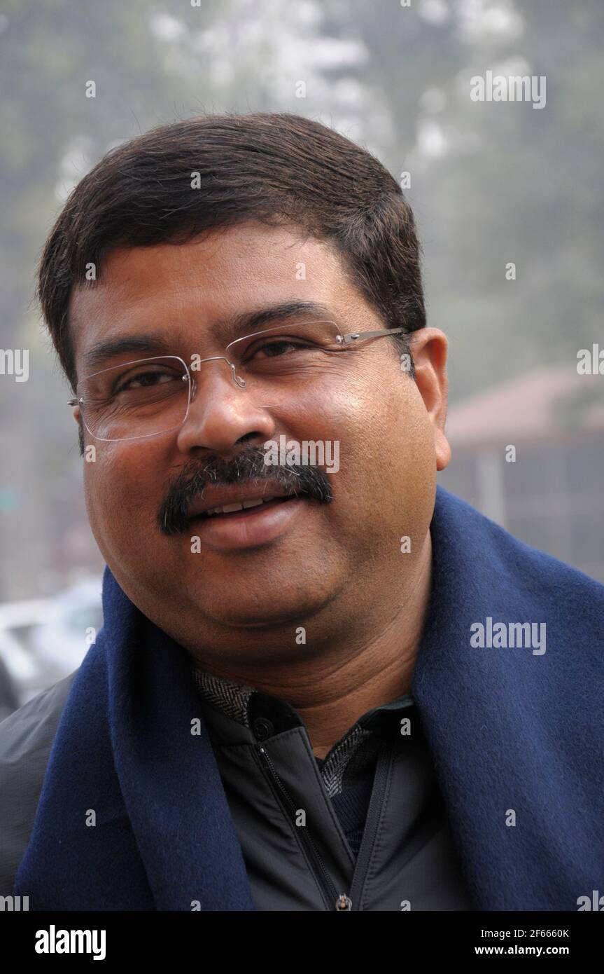 Dharmendra Debendra Pradhan is the Cabinet Minister for Petroleum & Natural Gas and Steel in the Government of India. He belongs to the right wing hin Stock Photo