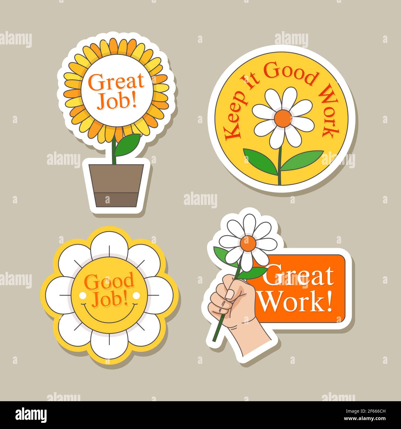Great job stickers pack Vector illustration Stock Vector Image & Art - Alamy