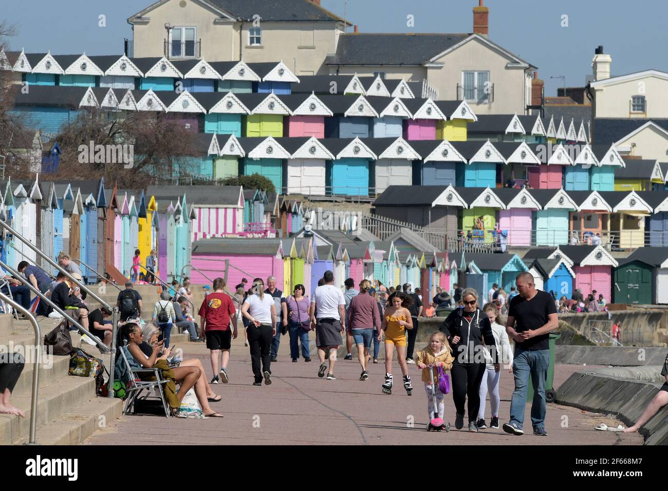 Summer weather WaltonontheNaze Essex England Stock Photo Alamy